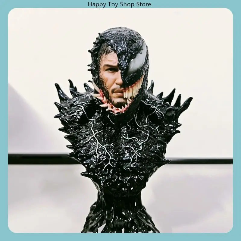 Half Face Venom  Bust Resin Statue Figure Model Desktop Decoration Ornament Collectible Gift for Fans