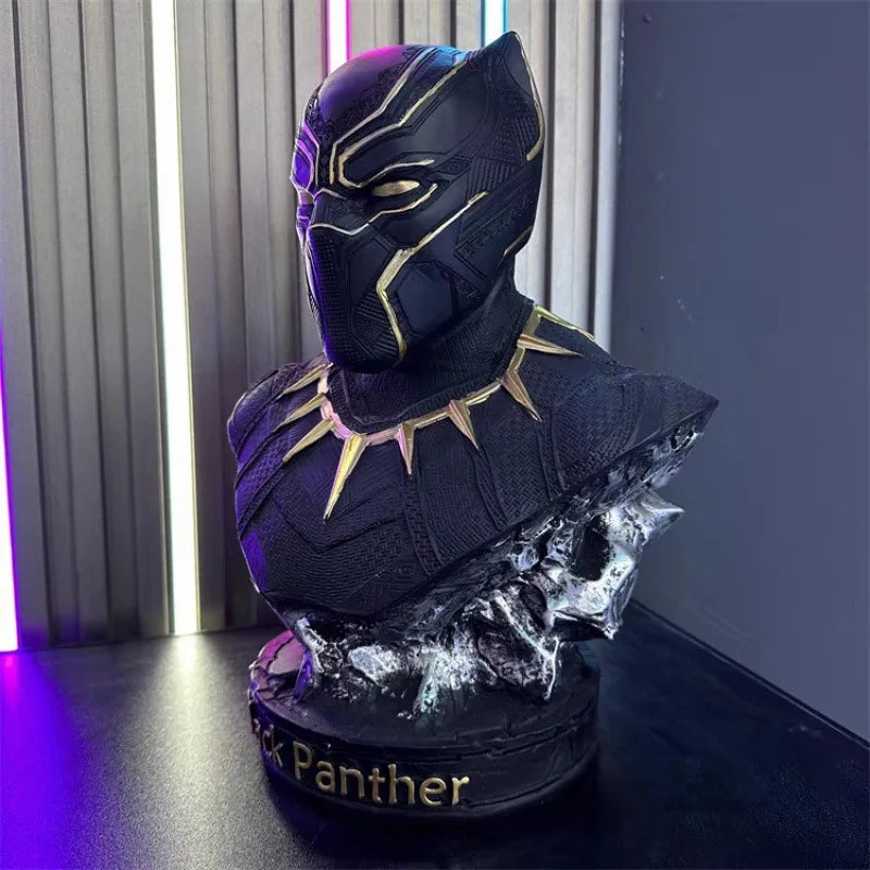 Avengers Large Size Black Panther Bust GK Statue, Premium Resin Model Sculpture for Desktop Display & Collection Gift