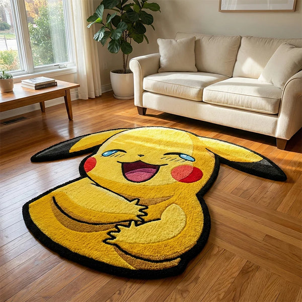 Pokémon Kawaii Pikachu Polyester Rugs Anime Pokemon Carpet Living Room Bedroom Decoration Floor Mat Soft Fluffy Bedside Rug