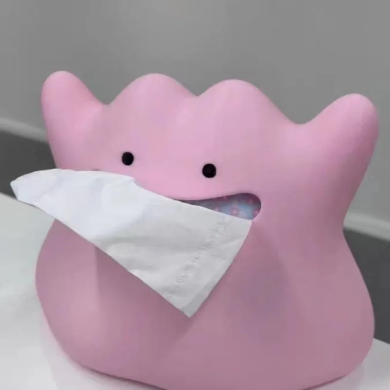 Anime Pokemon Figure Shape Ditto Cute Tissue Box Napkin Storage Box Cartoon Kitchen Paper Container Desktop Decoration