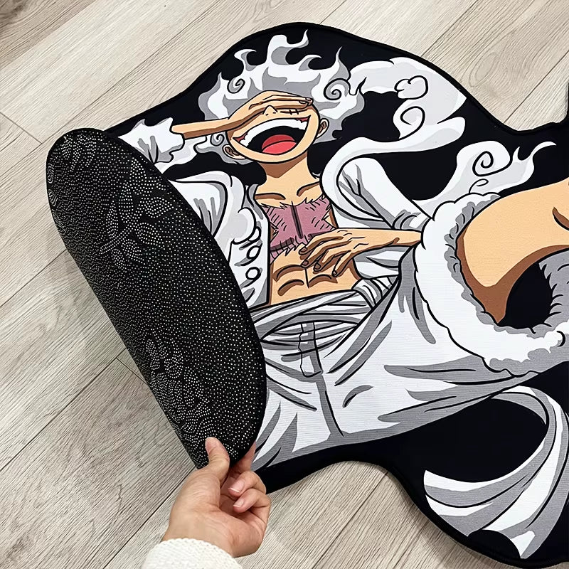 One Piece Luffy Gear 5 Plush Anime Rug - Non-Slip Soft Carpet for Bedroom Livingroom Gaming Room Decor Otaku Gift for Men & Fans