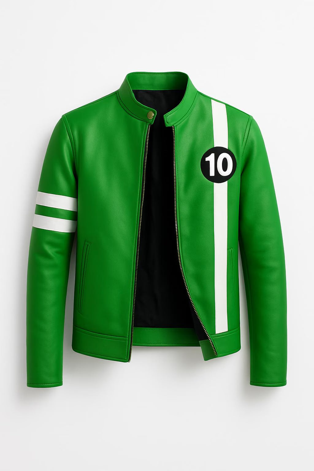 Ben 10 Green Cosplay Jacket | Ryan Kelley Alien Swarm Leather Coat, Tennyson Biker Jacket, Handmade Ben Ten Halloween Costume Cosplay Jacket