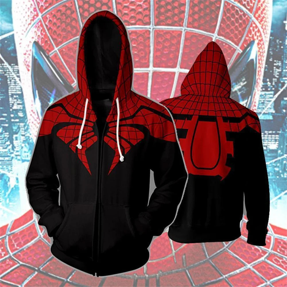 Superhero Avengers Spider-Man Cosplay Same Casual Men'S Hoodie Sweatshirt Spring and Autumn New 3D Printed Sports Jacket