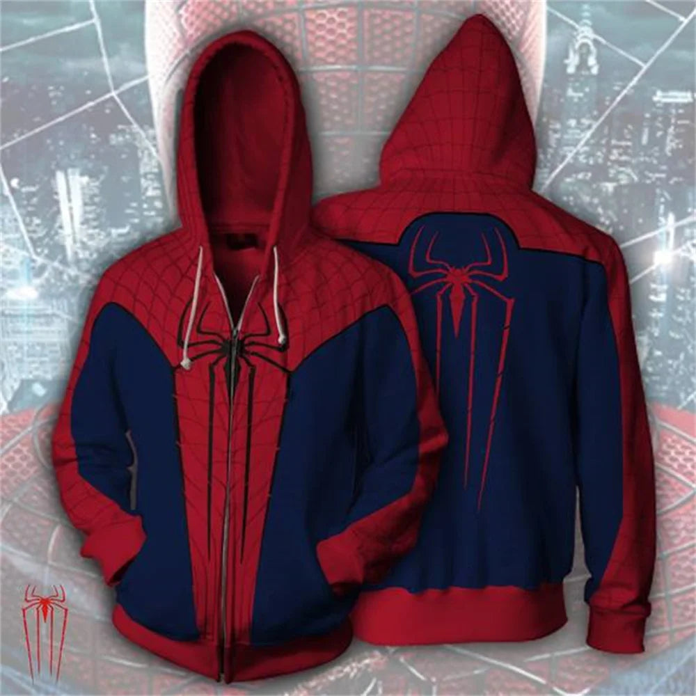 Superhero Avengers Spider-Man Cosplay Same Casual Men'S Hoodie Sweatshirt Spring and Autumn New 3D Printed Sports Jacket