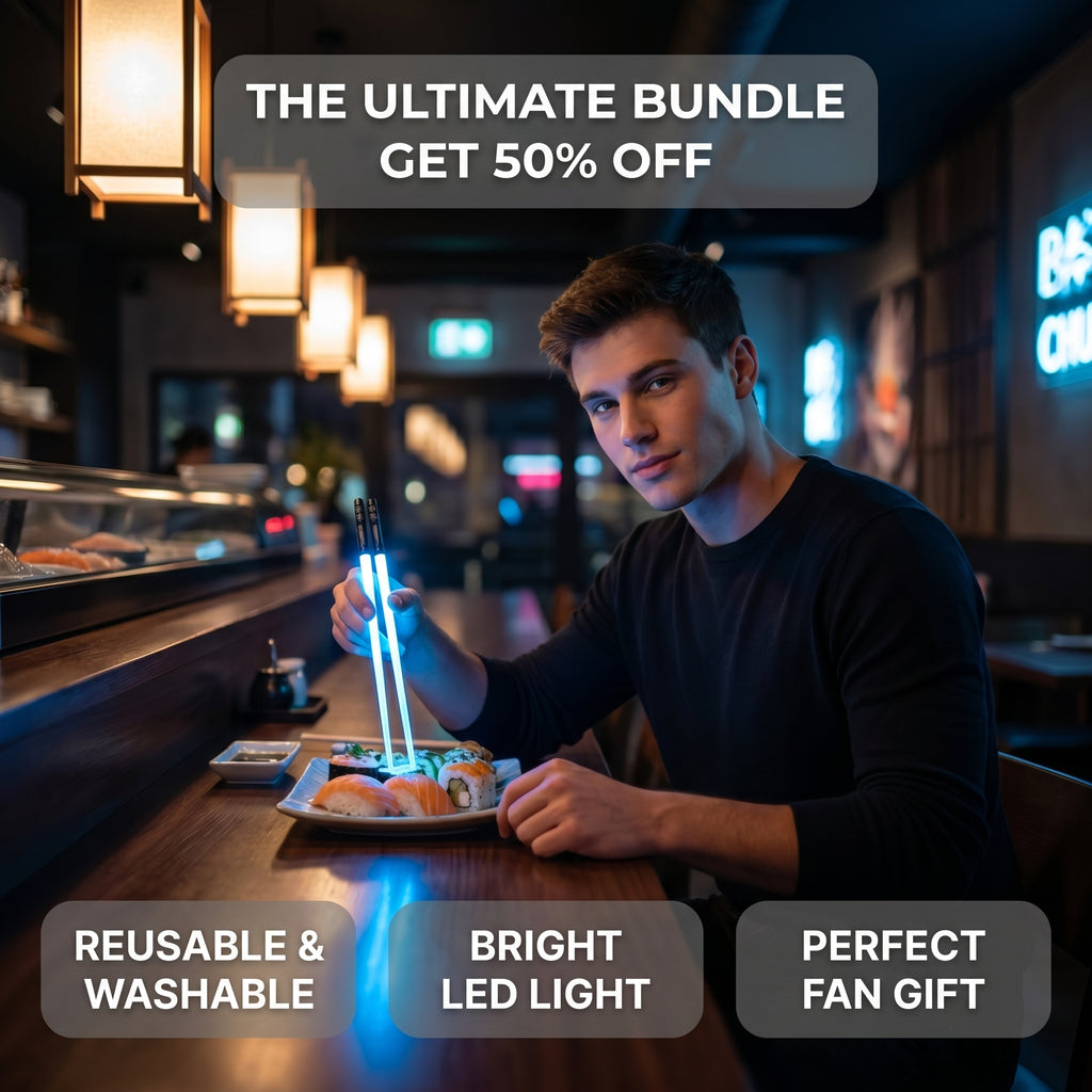 Washable Lightsaber Chopsticks | Reusable LED Sushi Chopsticks