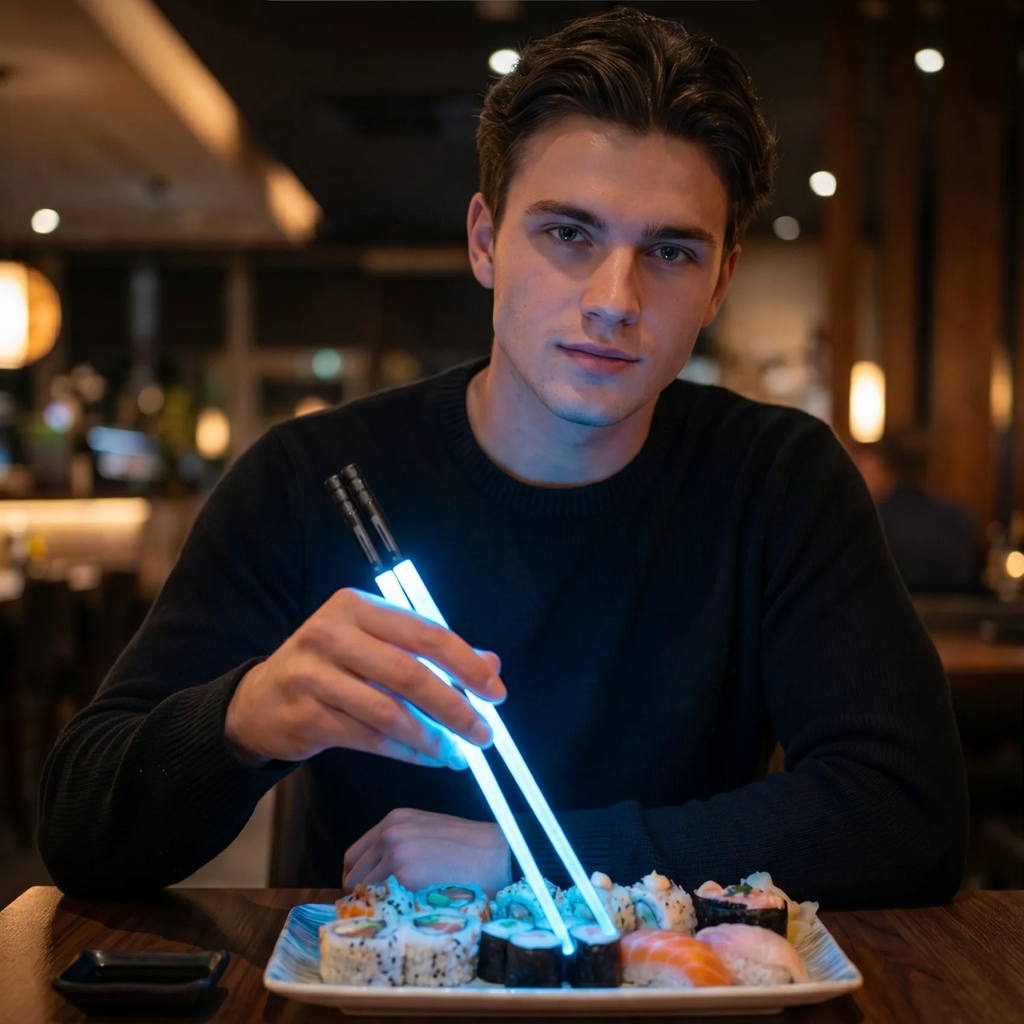 Washable Lightsaber Chopsticks | Reusable LED Sushi Chopsticks