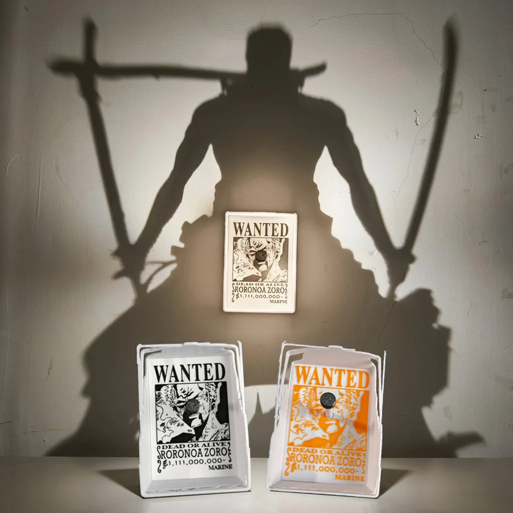 One Piece Zoro Wall Lamp Anime Peripherals Figure Roronoa Night Light Model Dragon Ball Collection Toys for Kids Gift