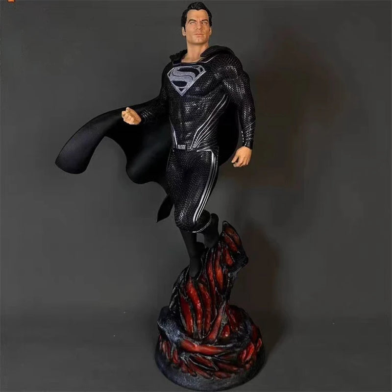 73Cm Justice League: Injustice for All Black Superman Action Figure Man of Steel Full Body Statue Figure Large Sized Figurines