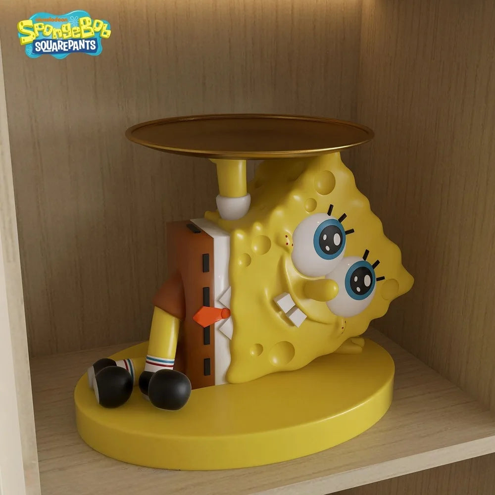 Sponge Statue with Storage Tray Cartoon Anime Desktop Ornament Entrance Home Decoration Bedroom Storage Rack