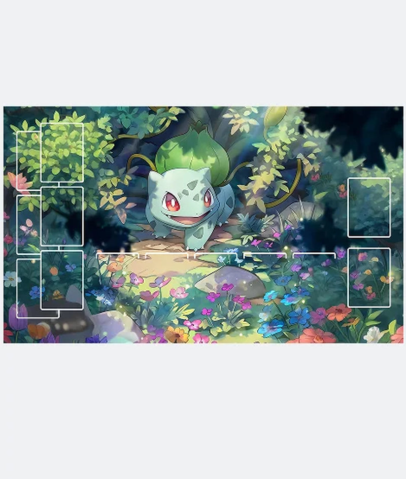 17 Designs DIY 600*350*2MM Pokemon Playmat - Anime Mew Leafeon Pikachu Squirtle Bulbasaur Charmander PTCG Battle Card Mat