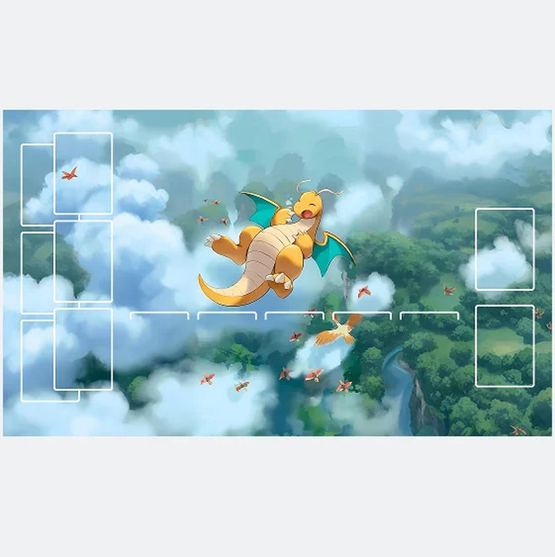 17 Designs DIY 600*350*2MM Pokemon Playmat - Anime Mew Leafeon Pikachu Squirtle Bulbasaur Charmander PTCG Battle Card Mat