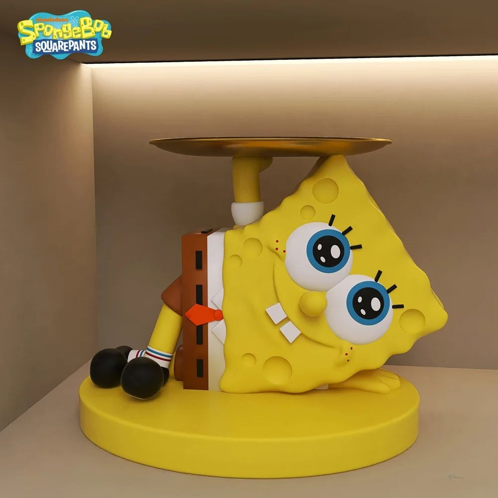 Sponge Statue with Storage Tray Cartoon Anime Desktop Ornament Entrance Home Decoration Bedroom Storage Rack