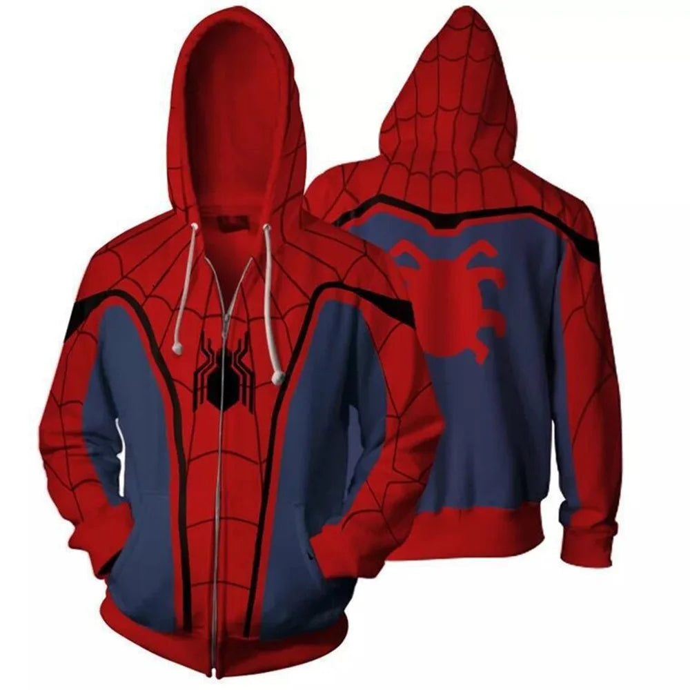 Superhero Avengers Spider-Man Cosplay Same Casual Men'S Hoodie Sweatshirt Spring and Autumn New 3D Printed Sports Jacket