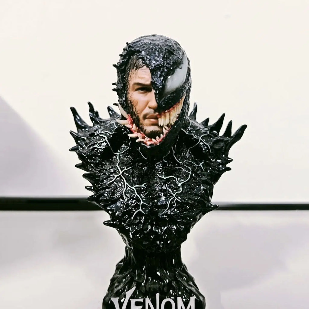 Half Face Venom  Bust Resin Statue Figure Model Desktop Decoration Ornament Collectible Gift for Fans