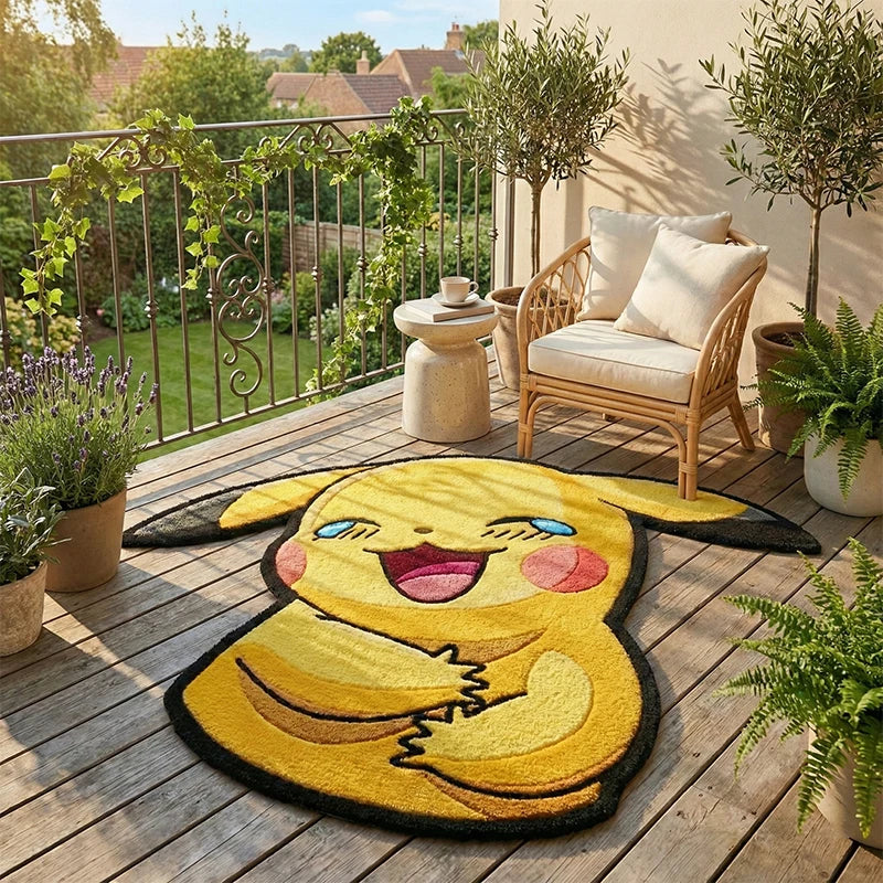 Pokémon Kawaii Pikachu Polyester Rugs Anime Pokemon Carpet Living Room Bedroom Decoration Floor Mat Soft Fluffy Bedside Rug