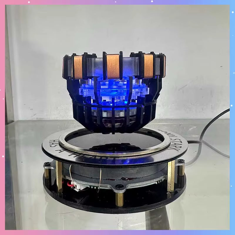 Iron Man MK1 Arc Reactor Action Figure with LED Light Magnetic Levitation Reactor Alloy Modle Toy Desktop Decor Collection Gift