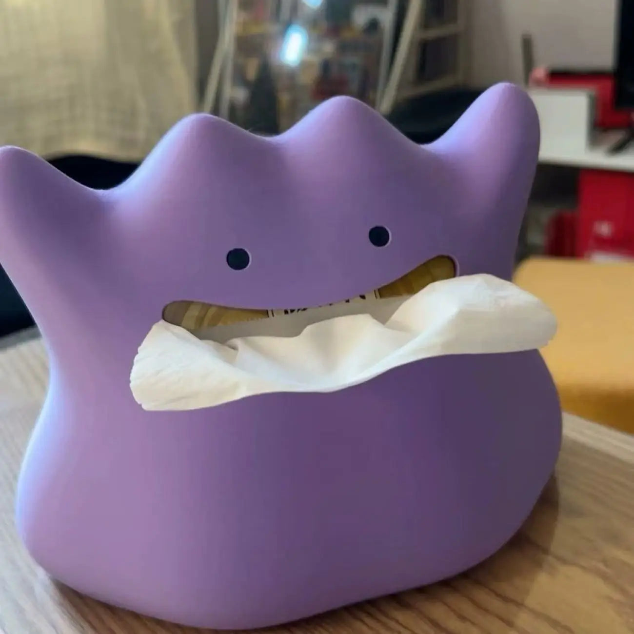 Anime Pokemon Figure Shape Ditto Cute Tissue Box Napkin Storage Box Cartoon Kitchen Paper Container Desktop Decoration