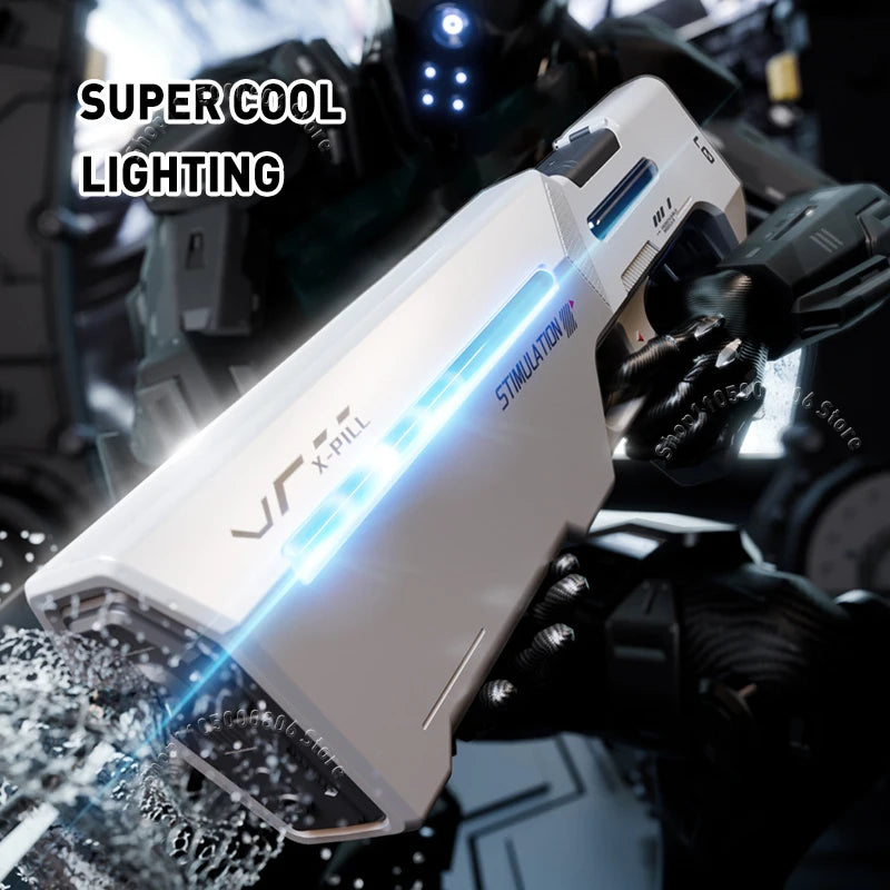 2026 Model Electric Water Gun Large Capacity Electric Suction Long-Distance Shooting with LED Light Children'S Water Play Toy