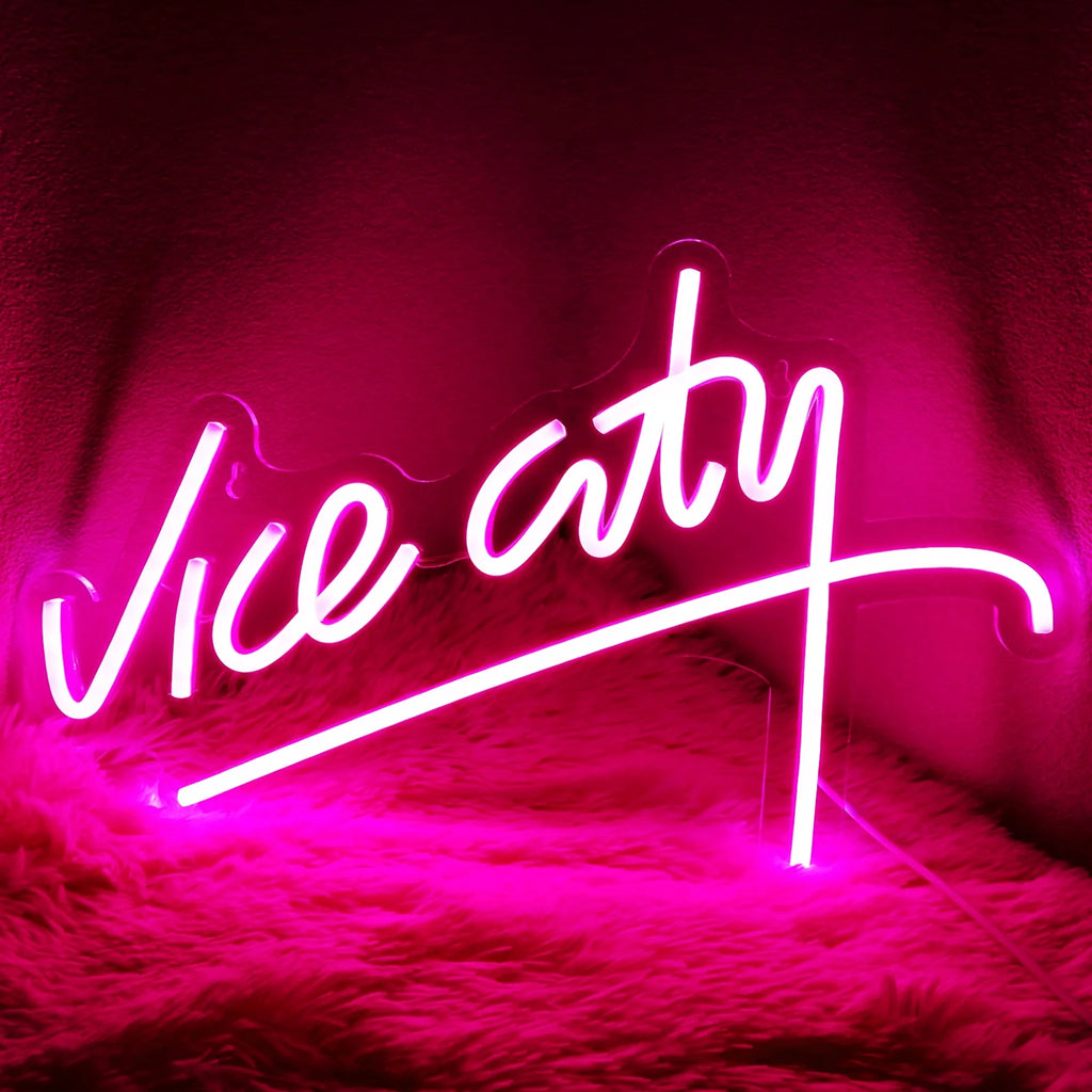 GTA VI Vice City Themed Neon Sign Man Cave Room Decor