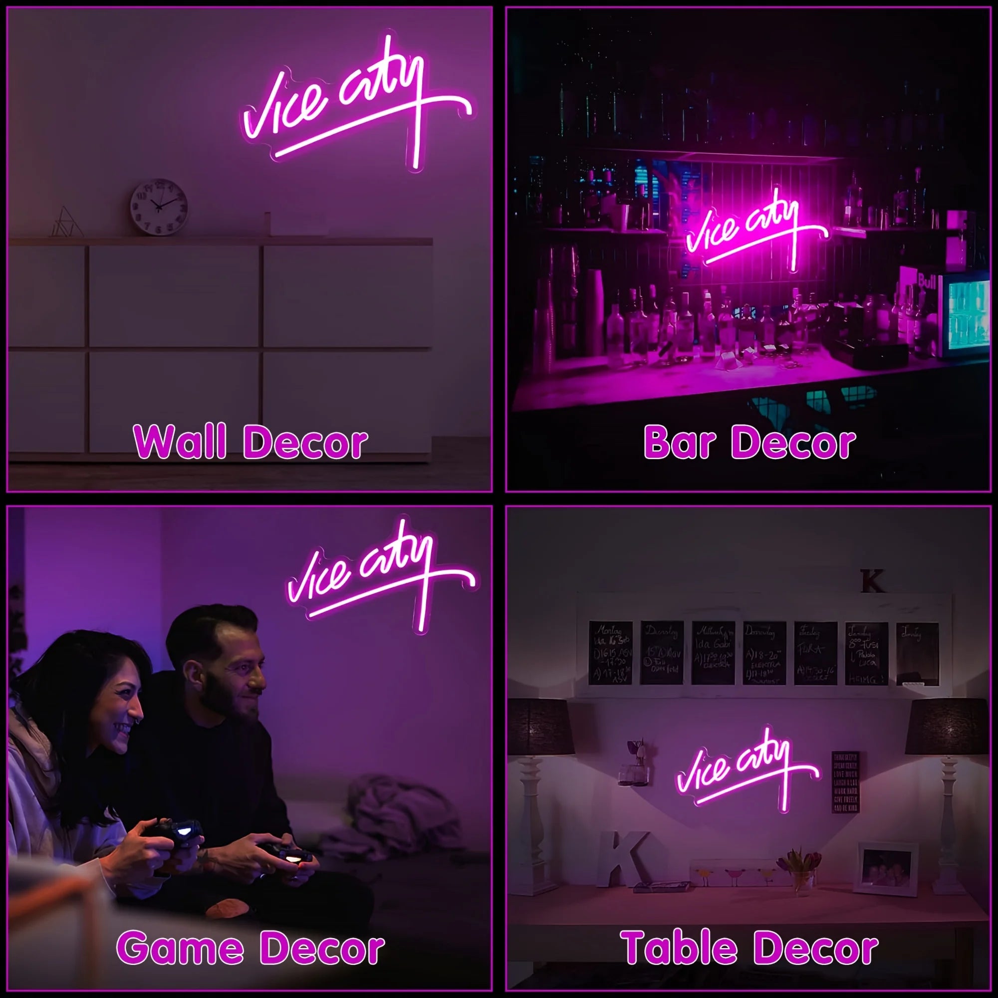 GTA VI Vice City Themed Neon Sign Man Cave Room Decor
