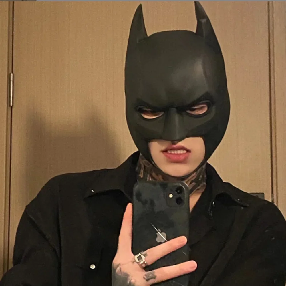 Bat Mask Headgear Latex Mask Adult Halloween Cosplay Props Bruce Wayne Thedark Knight Mask Cosplay Facemask Carnival