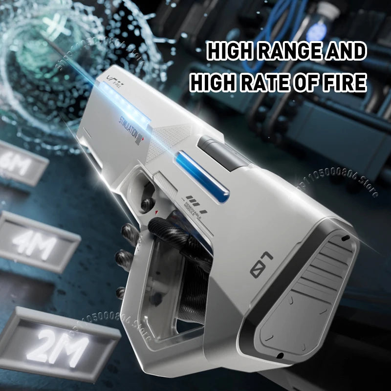 2026 Model Electric Water Gun Large Capacity Electric Suction Long-Distance Shooting with LED Light Children'S Water Play Toy