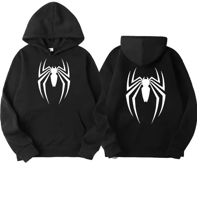 2024 New Men'S Hoodie Street Fashion Spider Print Sweatshirt Fleece Ladies Casual Funny Loose Hoodie Spiderman Men'S Clothing