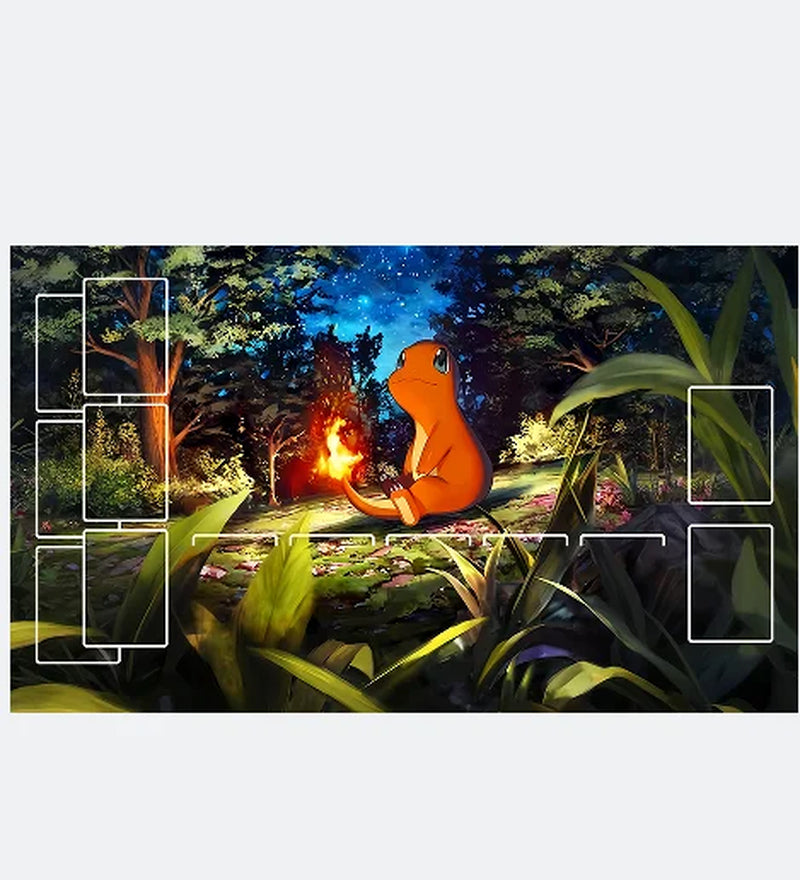 17 Designs DIY 600*350*2MM Pokemon Playmat - Anime Mew Leafeon Pikachu Squirtle Bulbasaur Charmander PTCG Battle Card Mat