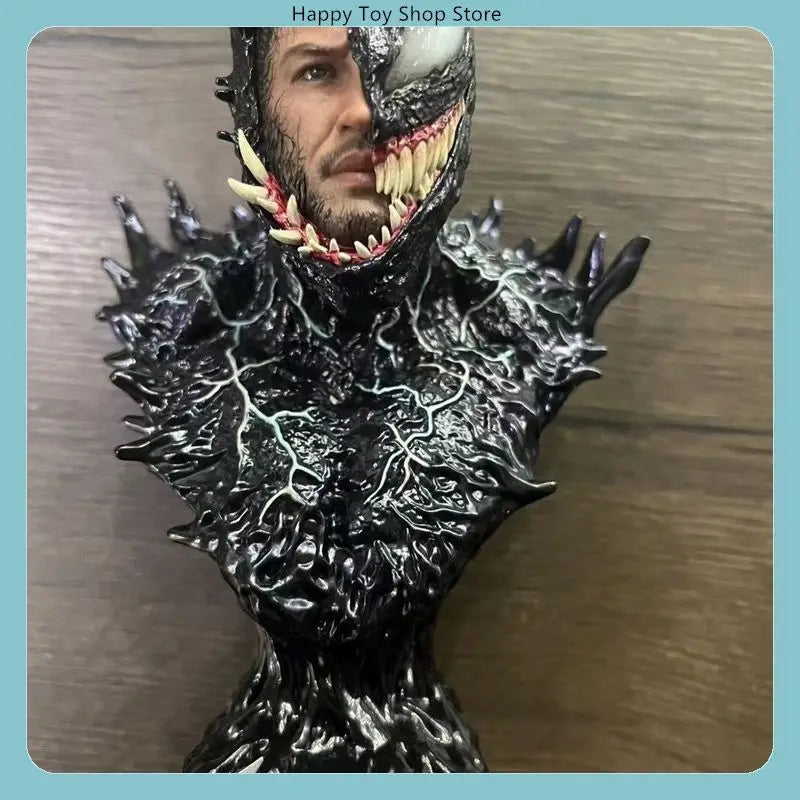 Half Face Venom  Bust Resin Statue Figure Model Desktop Decoration Ornament Collectible Gift for Fans