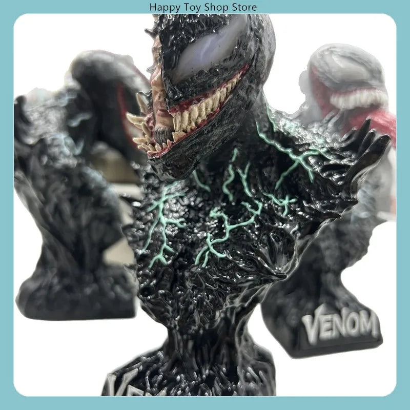 Half Face Venom  Bust Resin Statue Figure Model Desktop Decoration Ornament Collectible Gift for Fans