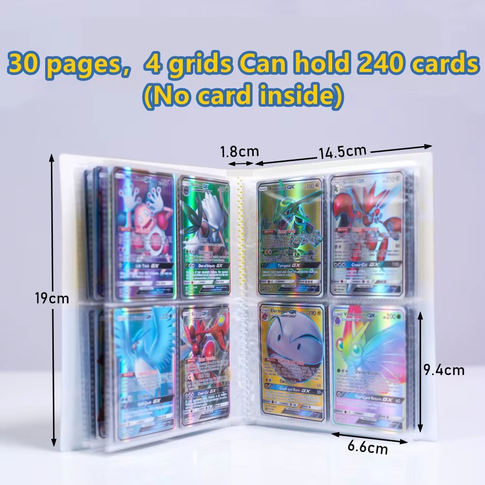 Pokemon Album Card Storage | 240Pcs Holder Binder Collection Folder Card Sleeves Protector Book Display