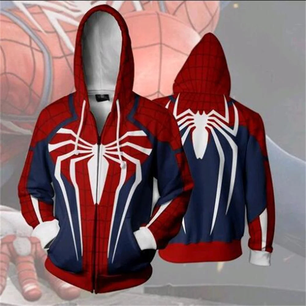 Superhero Avengers Spider-Man Cosplay Same Casual Men'S Hoodie Sweatshirt Spring and Autumn New 3D Printed Sports Jacket