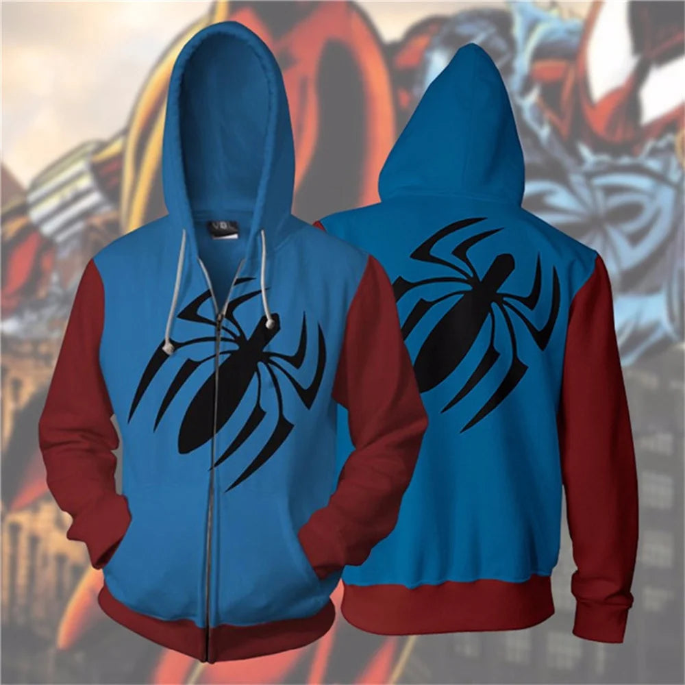 Superhero Avengers Spider-Man Cosplay Same Casual Men'S Hoodie Sweatshirt Spring and Autumn New 3D Printed Sports Jacket