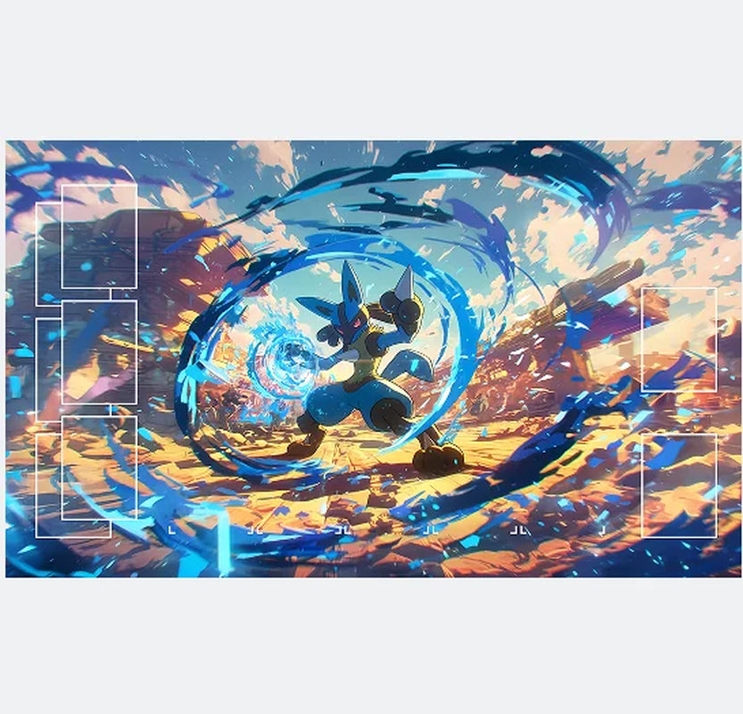 17 Designs DIY 600*350*2MM Pokemon Playmat - Anime Mew Leafeon Pikachu Squirtle Bulbasaur Charmander PTCG Battle Card Mat
