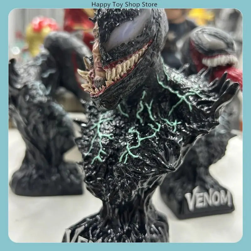 Half Face Venom  Bust Resin Statue Figure Model Desktop Decoration Ornament Collectible Gift for Fans