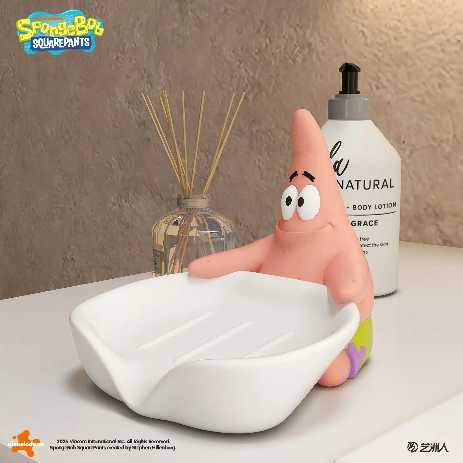 Patrick Star Roll Paper Holder Kawaii Patrick Star Wall Mounted Roll Paper Holder Non Perforated Waterproof Soap Box Ornament