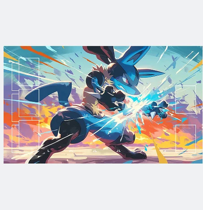 17 Designs DIY 600*350*2MM Pokemon Playmat - Anime Mew Leafeon Pikachu Squirtle Bulbasaur Charmander PTCG Battle Card Mat