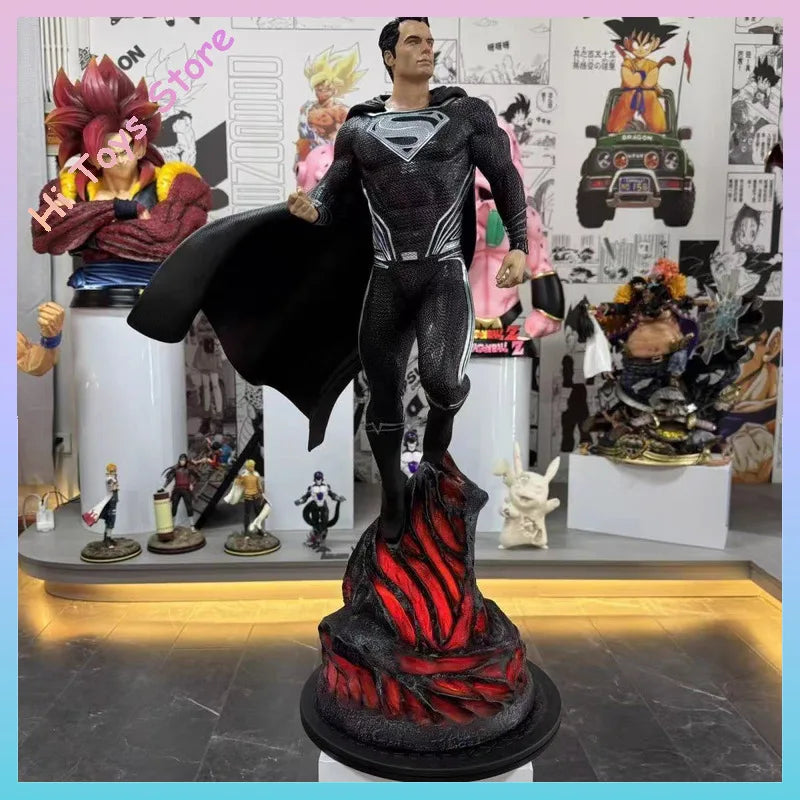 73Cm Justice League: Injustice for All Black Superman Action Figure Man of Steel Full Body Statue Figure Large Sized Figurines