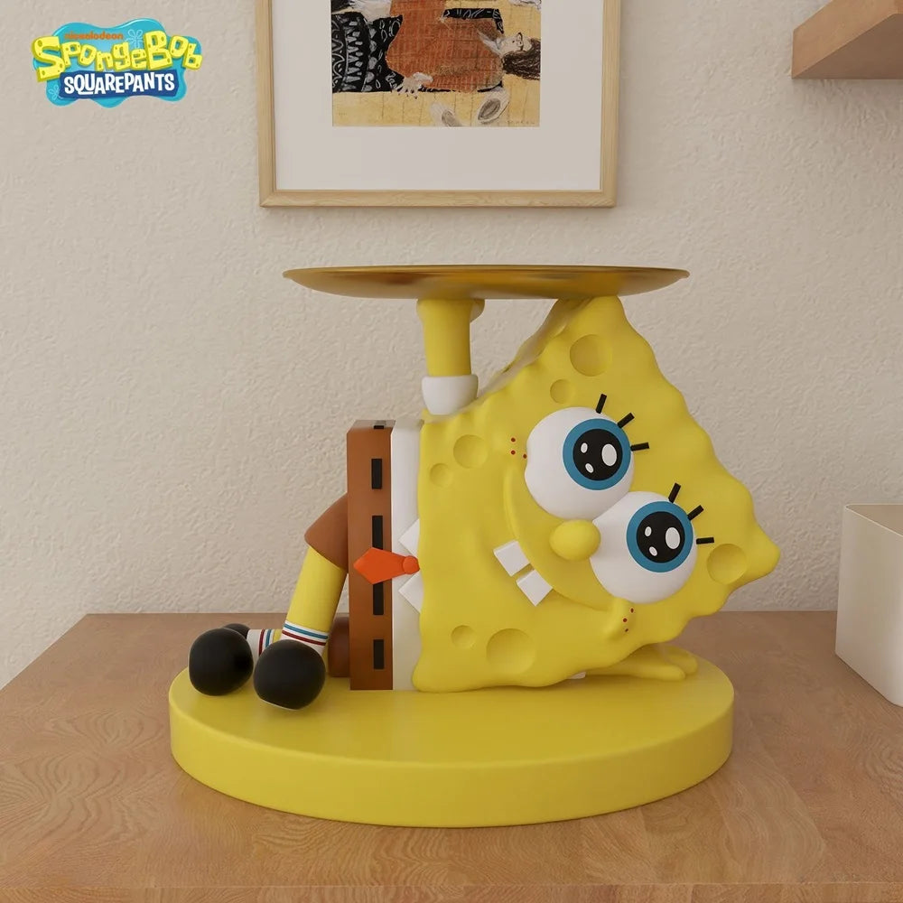 Sponge Statue with Storage Tray Cartoon Anime Desktop Ornament Entrance Home Decoration Bedroom Storage Rack