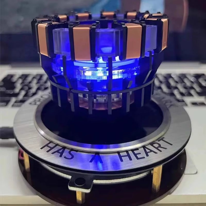 Iron Man MK1 Arc Reactor Action Figure with LED Light Magnetic Levitation Reactor Alloy Modle Toy Desktop Decor Collection Gift