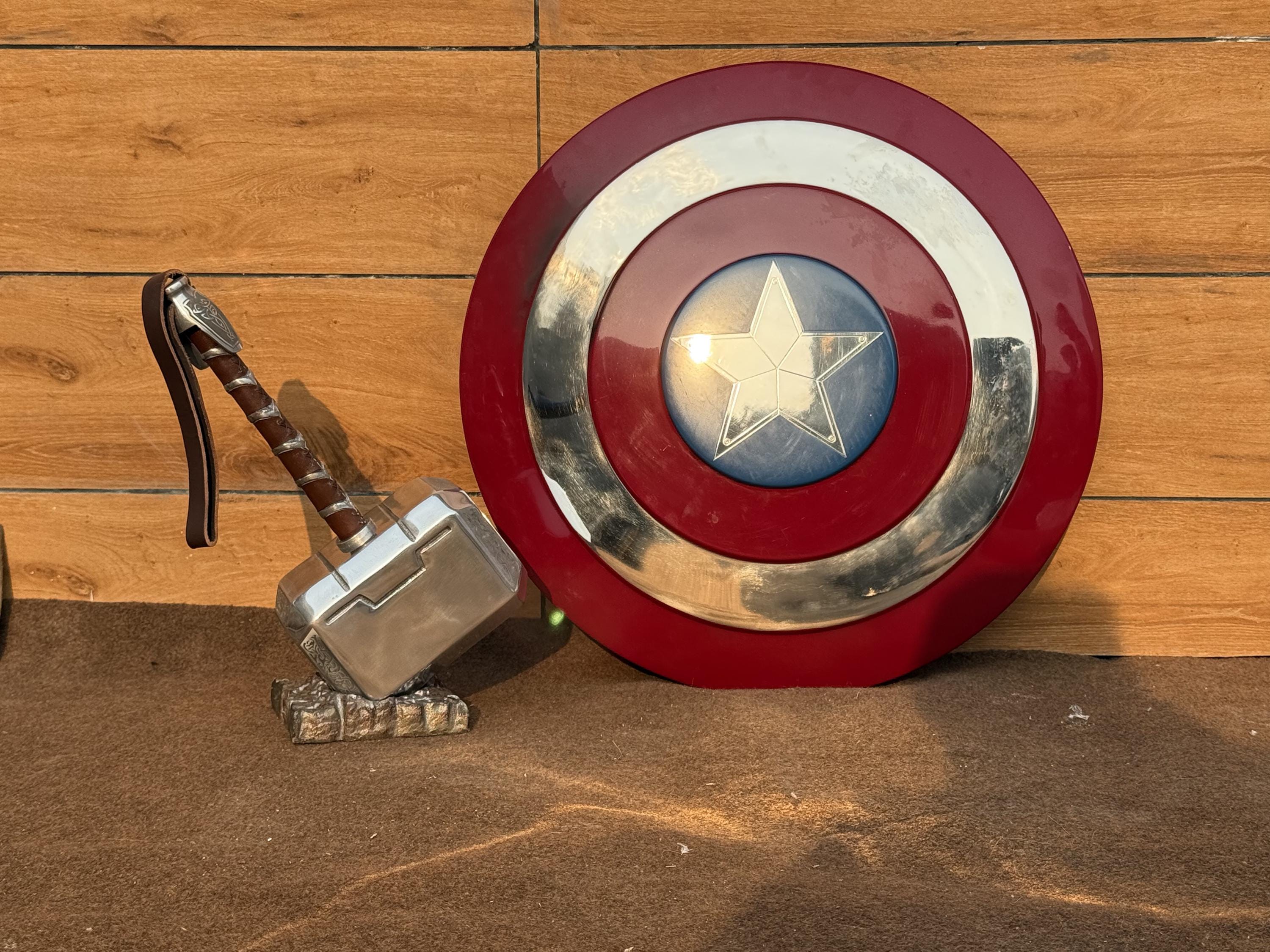 Steel Captain America Shield and Thor Hammer | Avengers Endgame Replica