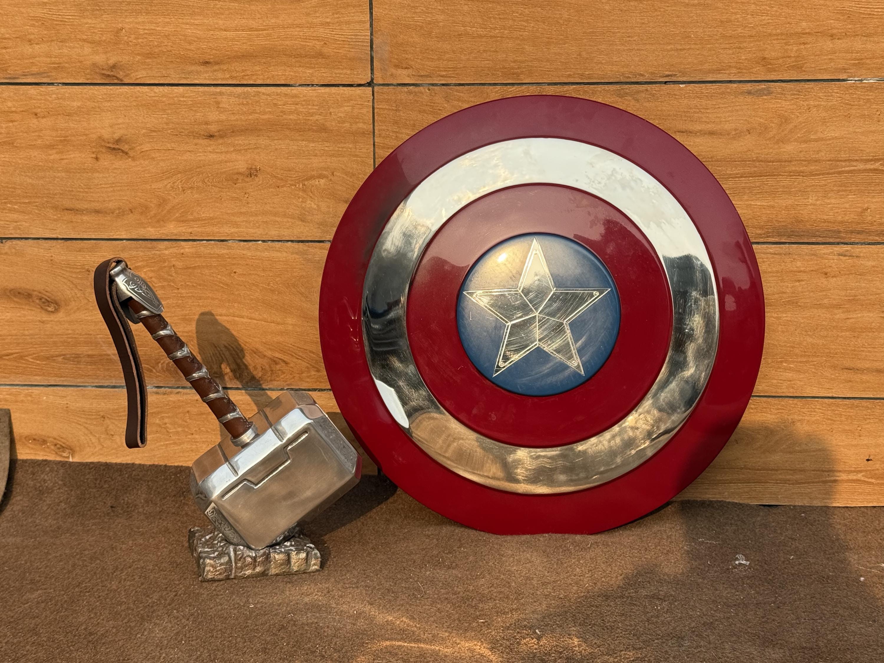 Steel Captain America Shield and Thor Hammer | Avengers Endgame Replica