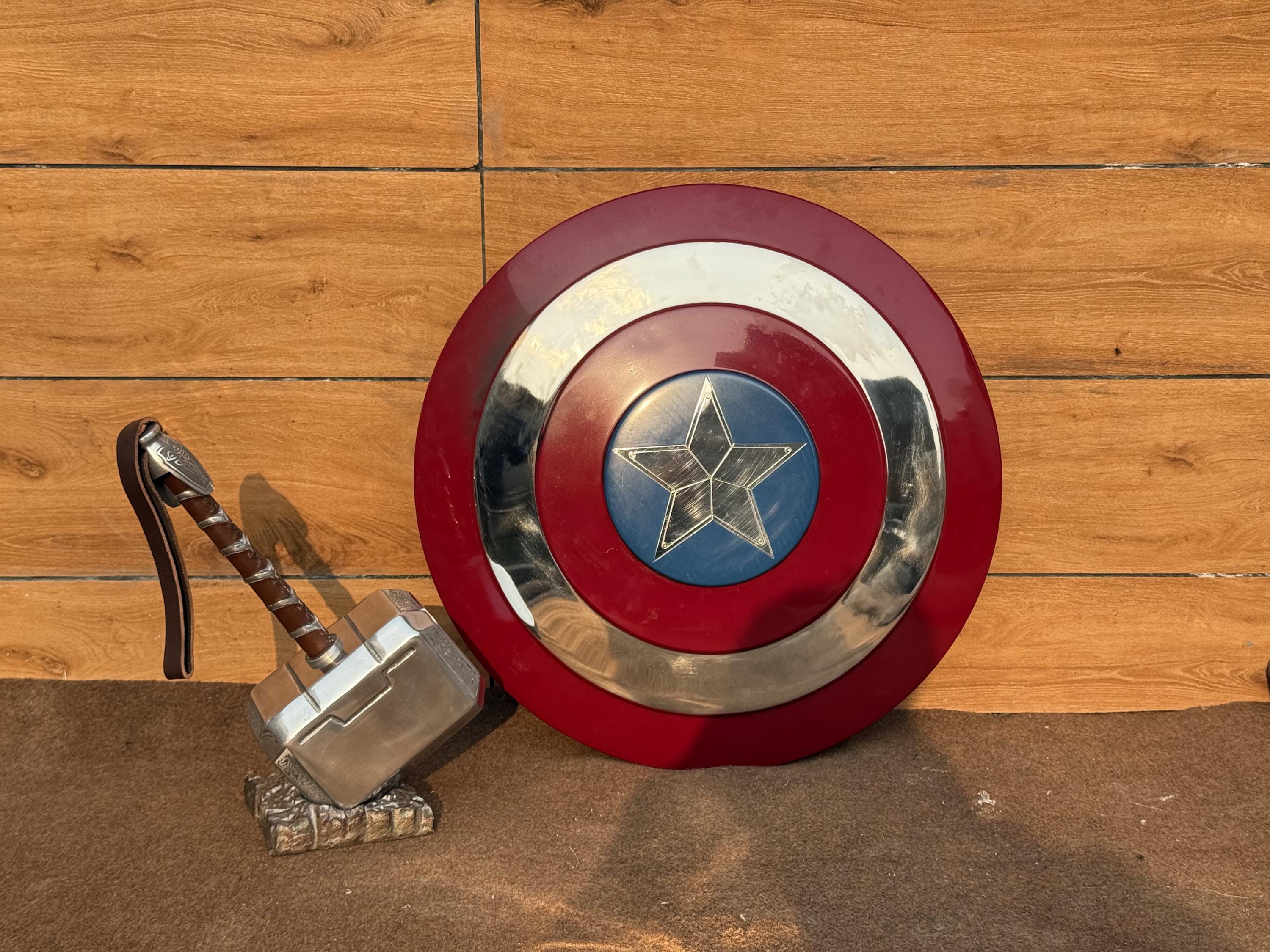 Steel Captain America Shield and Thor Hammer | Avengers Endgame Replica