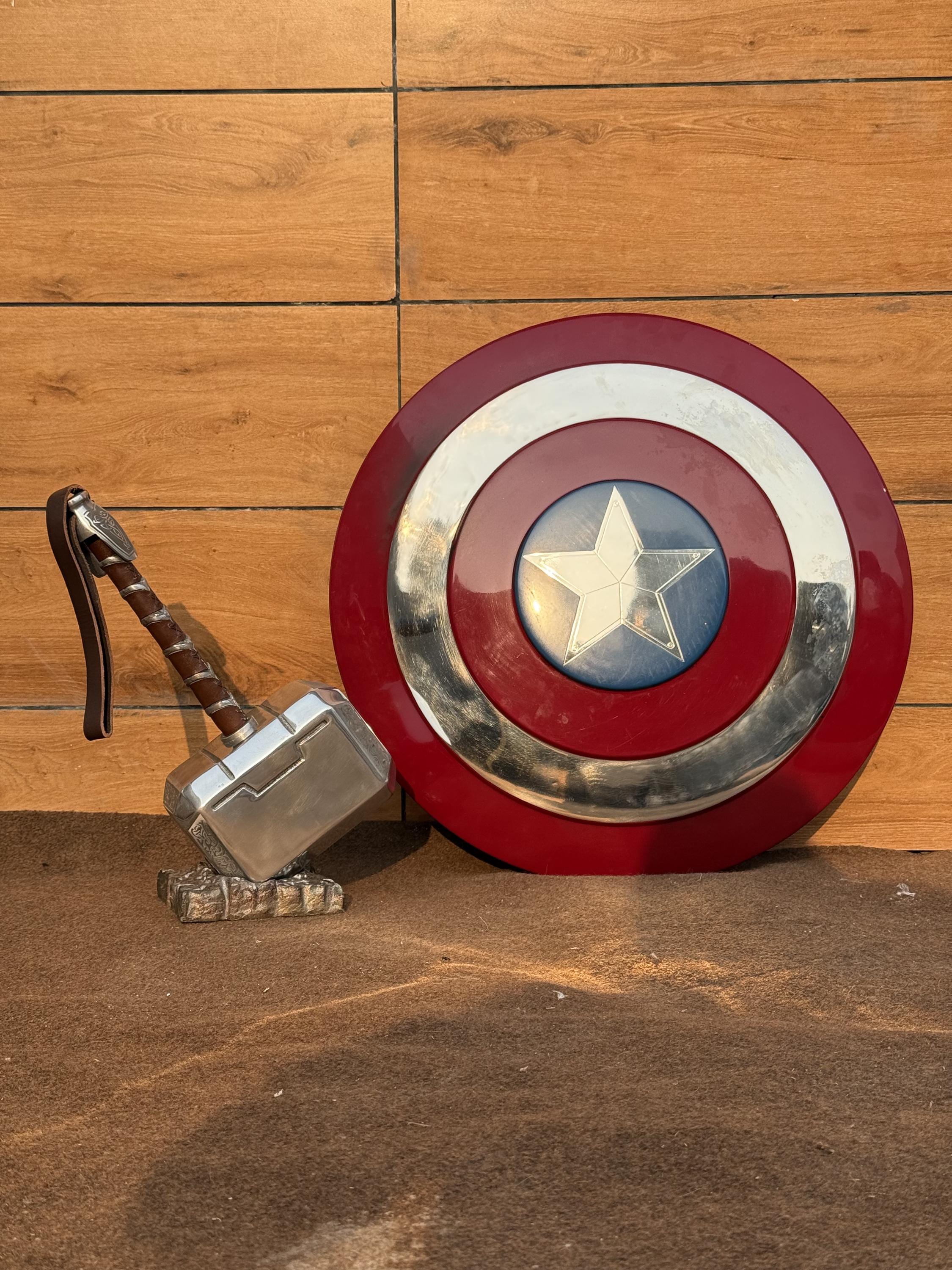 Steel Captain America Shield and Thor Hammer | Avengers Endgame Replica