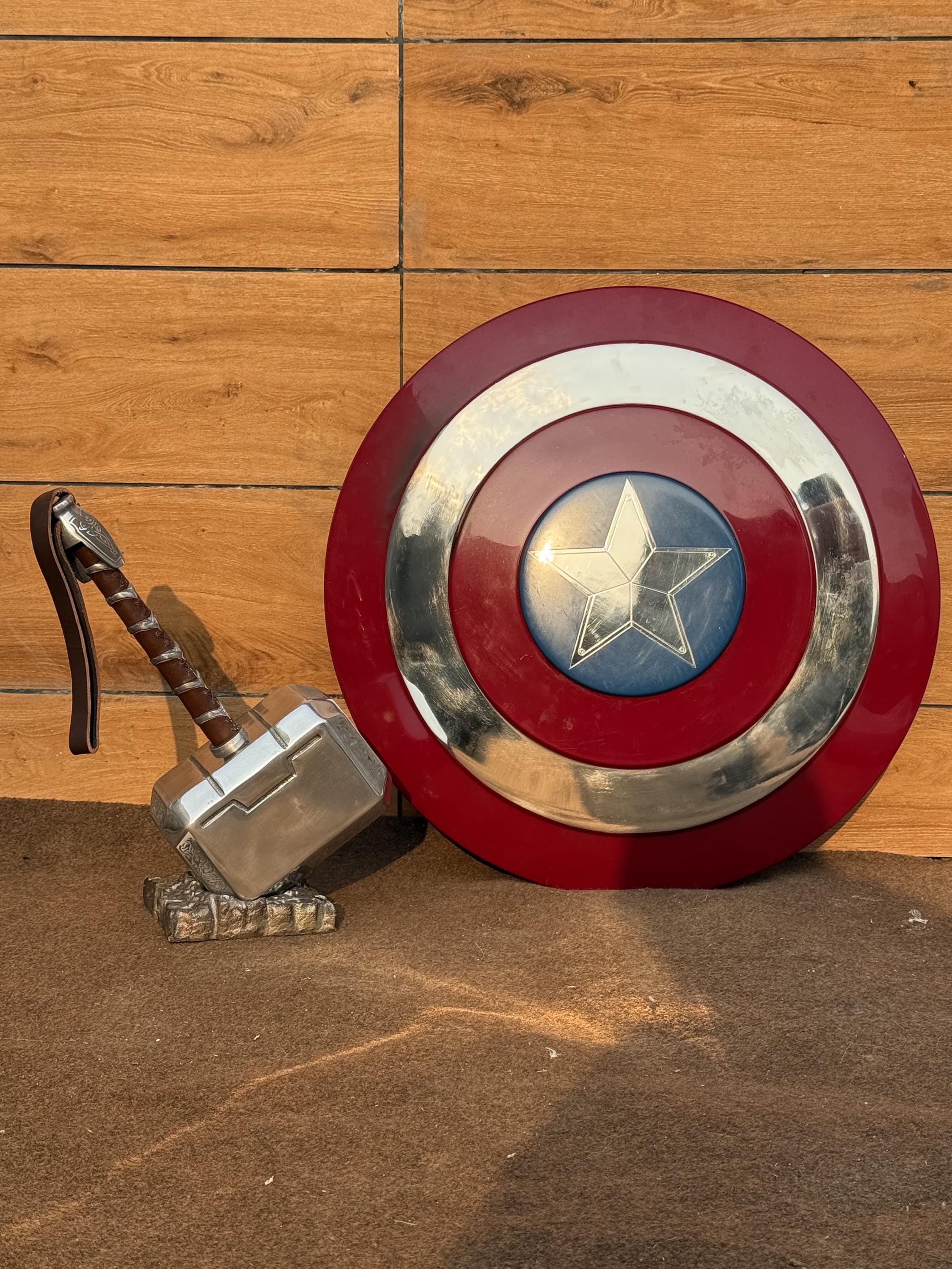 Steel Captain America Shield and Thor Hammer | Avengers Endgame Replica